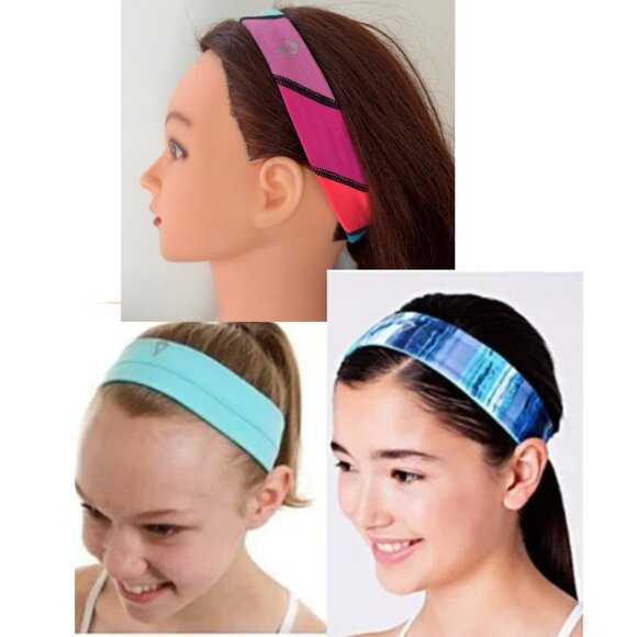 Ivivva by Lululemon 2 Headbands Lot - Stick It Stripe & Back 2 Back Reversible - Picture 1 of 5